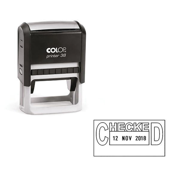 COLOP Printer 38 CHECKED Self-Inking Date and Message Stamp - C133751CHE