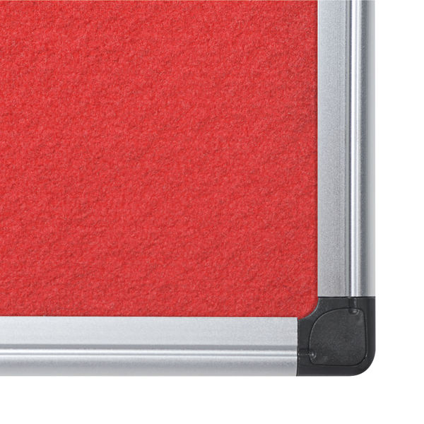 Bi-Office Aluminium Trim Felt Notice Board 1200x900mm Red FA0546170