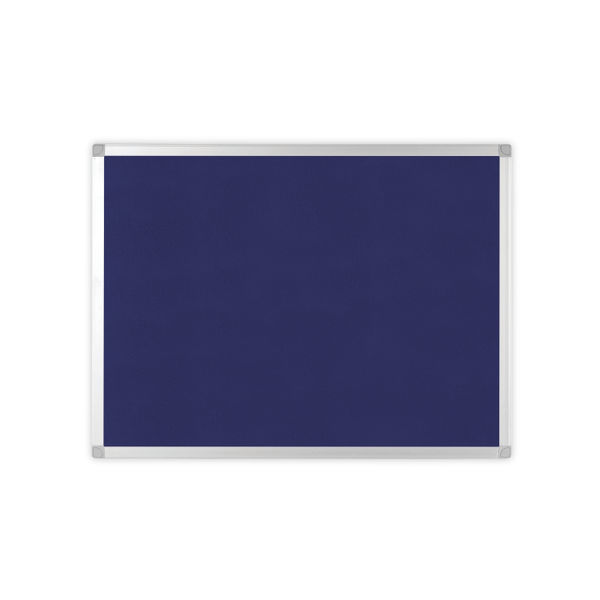 Q-Connect Aluminium Frame Felt Noticeboard with Fixing Kit 900x600mm Blue 9700028