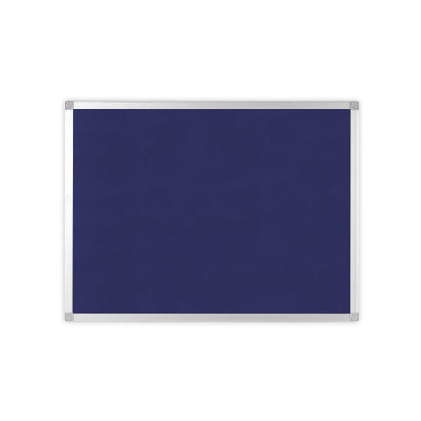 Q-Connect Aluminium Frame Felt Noticeboard with Fixing Kit 1200x900mm Blue 9700029