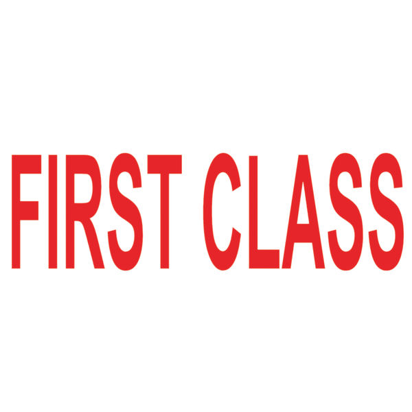 COLOP Red FIRST CLASS Green Line Word Stamp - C144837FIR