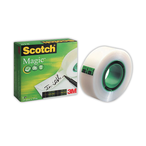 Scotch Magic Invisible Tape - 1 Roll, 19 mm x 33 m - General Purpose Sticky  Tape for Document Repair, Labelling & Sealing