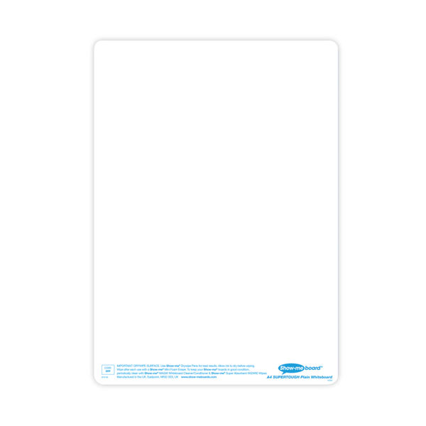 Show-me SUPERTOUGH A4 Whiteboards Plain/Plain Classpack (35 boards pens and erasers + Free cleaners)