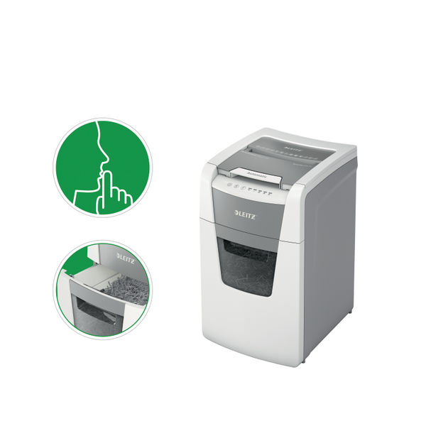 Leitz IQ Autofeed Office 150 Micro-Cut P-5 Shredder White 80141000