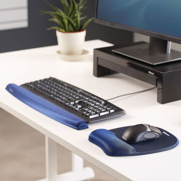 Fellowes Memory Foam Keyboard Wrist Support Sapphire Blue 9178401