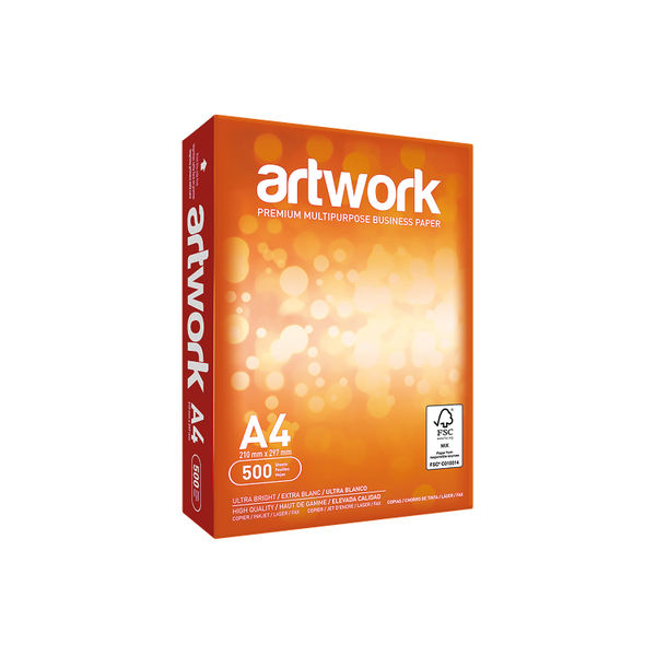 Artwork A4 White Paper 75gsm Pack of 5 Reams (2,500 sheets) EEH00432