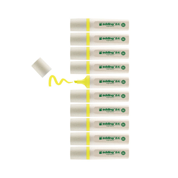 Edding 24 Ecoline Highlighters Yellow (Pack of 10) 4-24005