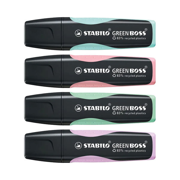 Stabilo Green Boss Highlighter Assorted Pastel (Pack of 4) 1523155