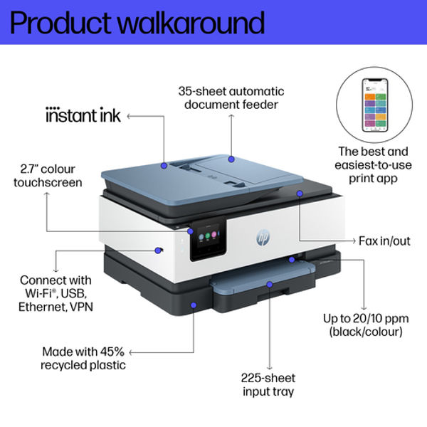 HP OfficeJet Pro 8135e A4 4-in-1 Wireless Colour Inkjet Printer 40Q47B#687