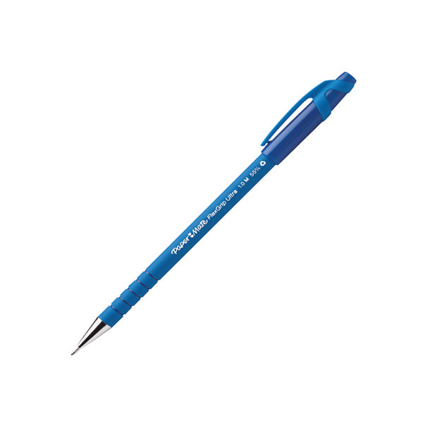 Paper Mate Medium Flexgrip Blue Ballpoint Pens, Pack of 12 - S0190153