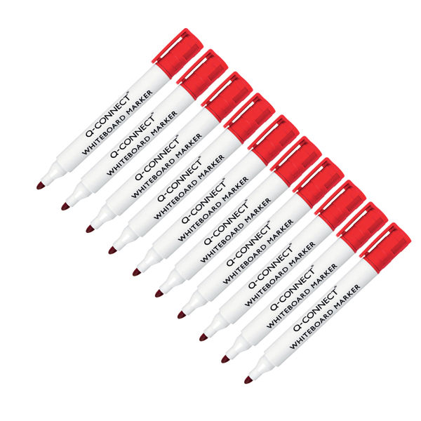 Q-Connect Drywipe Marker Pen Red (Pack of 10) KF26037