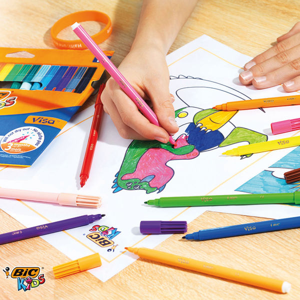 Bic Kids Visa Felt Tip Pens Fine Tip Assorted (Pack of 84) 829013