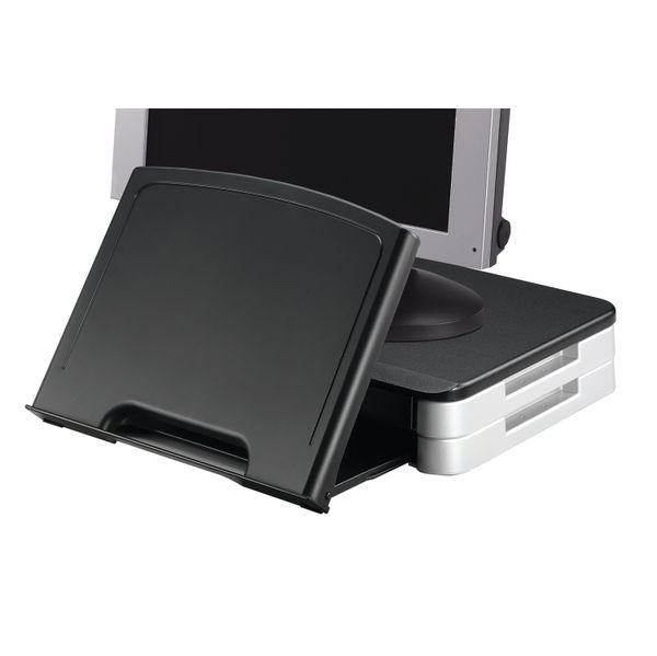 Q-Connect Monitor Stand with Built In Angled Copyholder Black KF10700