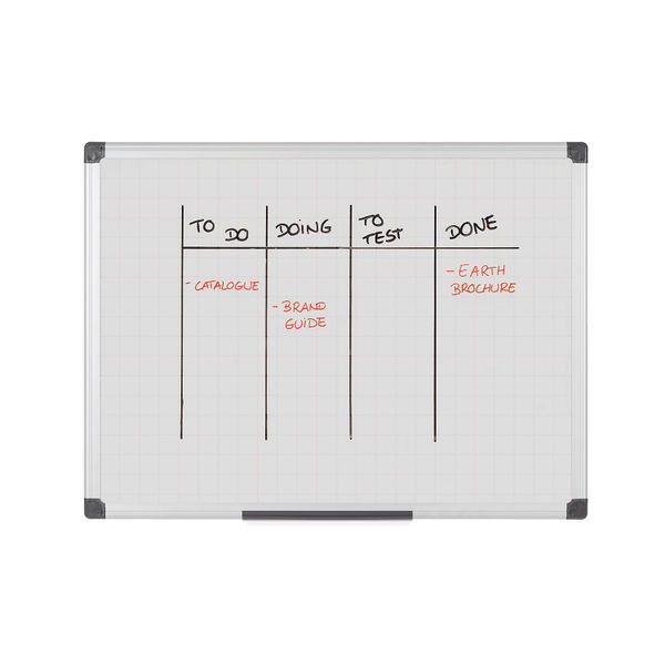 Bi-Office Maya Magnetic Whiteboard Gridded 900x600mm MA0347170