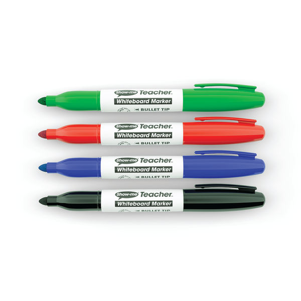 Show-me Teacher Drywipe Marker Assorted (Pack of 4) - STM4