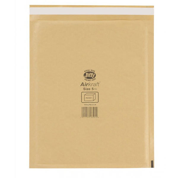 Jiffy Airkraft Gold Size 5 Mailers, Pack of 50 - JL-GO-5
