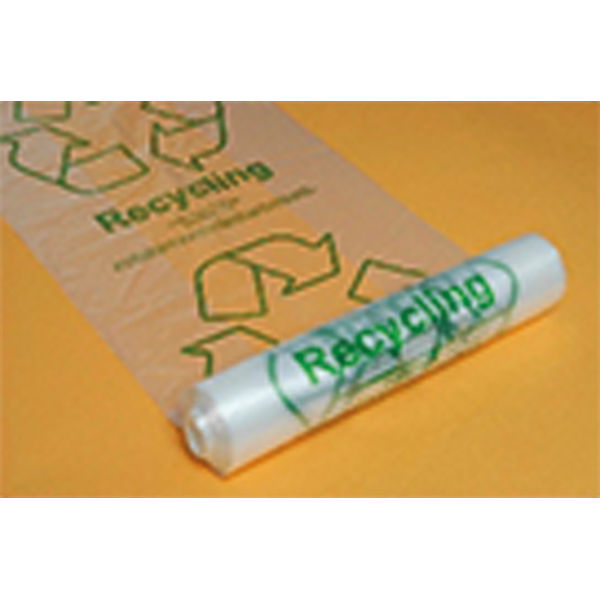 Acorn Bin Printed Recycling Bin Liner Clear Green (Pack of 50) 402573