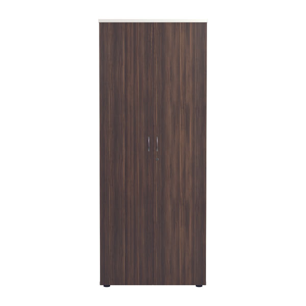 Jemini Wooden Cupboard 800x450x2000mm White/Dark Walnut KF811114