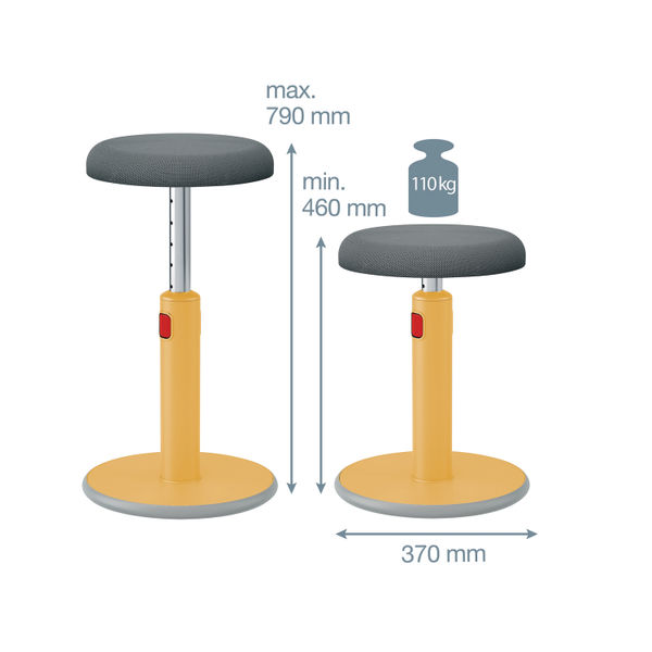 Leitz Ergo Cosy Active Sit/Stand Stool 370mm Warm Yellow 65180019