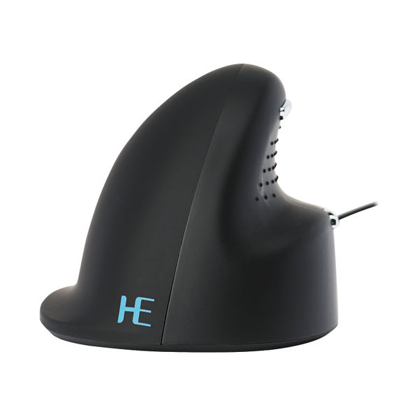 R-GO Black/Silver Medium Left Handed Wired Ergonomic Mouse - RGOHELE