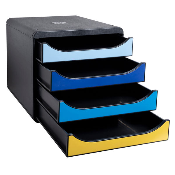 Exacompta Bee Blue Big Box Recycled 4 Drawer Assorted 3104202D