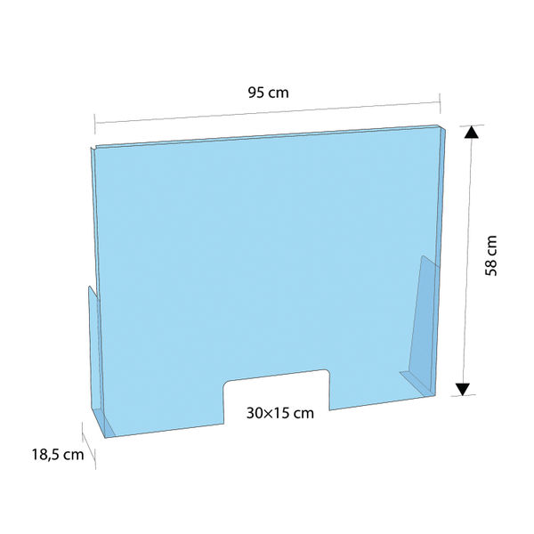 Exacompta Sneeze Guard POS And Cash Register 58 x 18.5 x 95cm 80458D