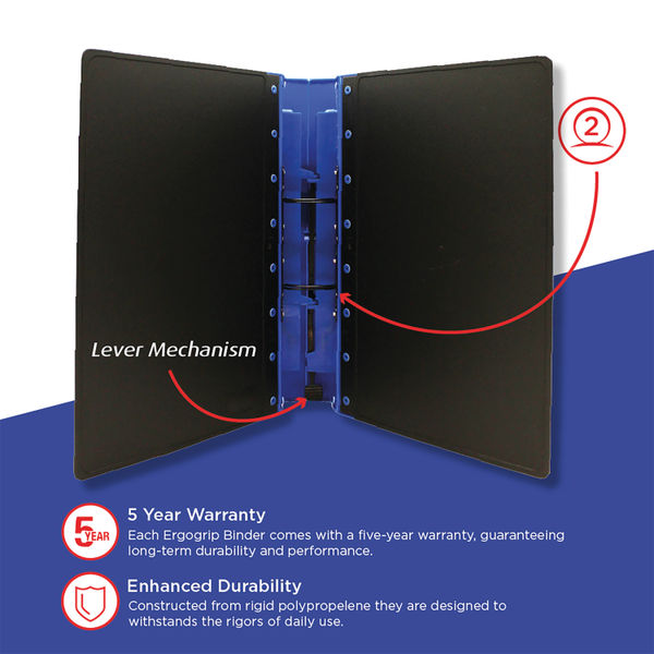 Guildhall GL Ergogrip 2 Ring Binder A4 Blue (Pack of 2) 4509