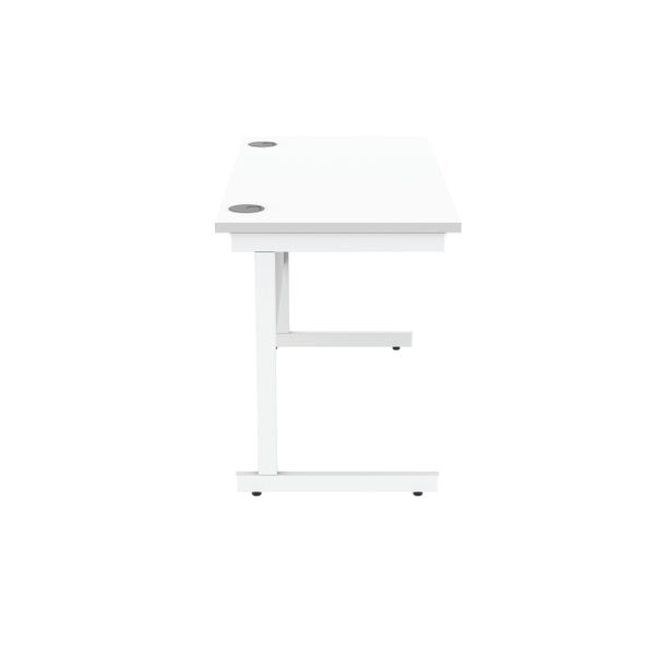 Astin Rectangular Single Upright Cantilever Desk 1200x600x730mm Arctic White/Arctic White KF803578