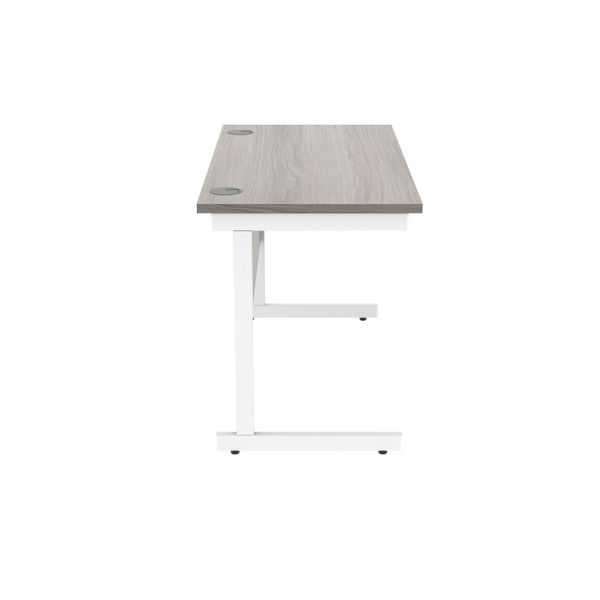 Astin Rectangular Single Upright Cantilever Desk 1200x600x730 Alaskan Grey Oak/Arctic White KF803707