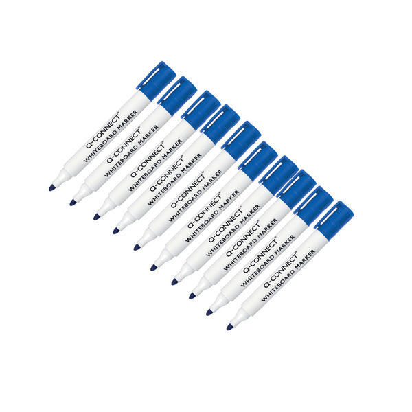 Q-Connect Drywipe Marker Pen Blue (10 Pack) KF26036