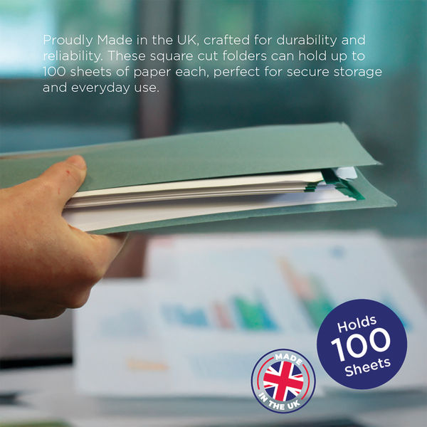 Exacompta Guildhall Square Cut Folder 315gsm Foolscap Blue (Pack of 100) FS315-BLUZ