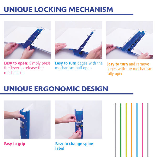 Guildhall GL Ergogrip 2 Ring Binder A4 Blue (Pack of 2) 4509