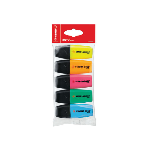 Stabilo Mini Boss Highlighters Assorted Pack of 5 | 07/5-11