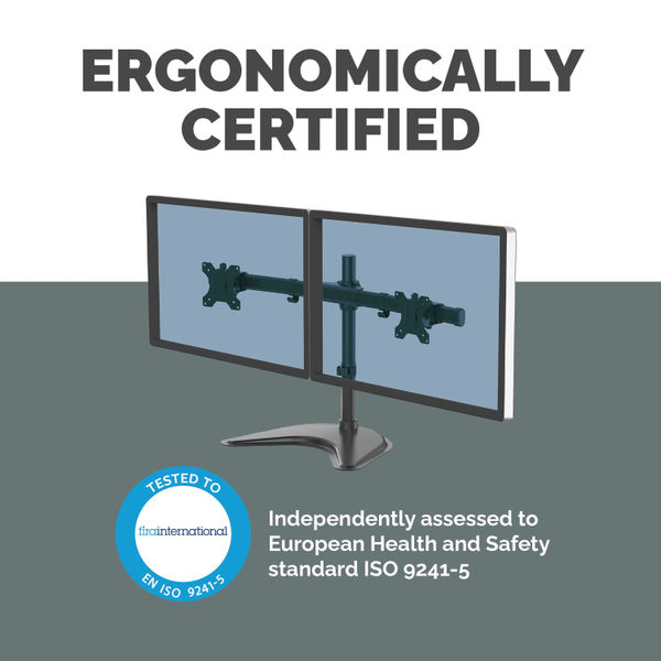 Fellowes Seasa Freestanding Dual Horizontal Monitor Arm 8043701