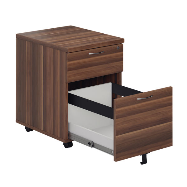 Jemini 2 Drawer Mobile Pedestal 404x500x595mm Walnut KF78942