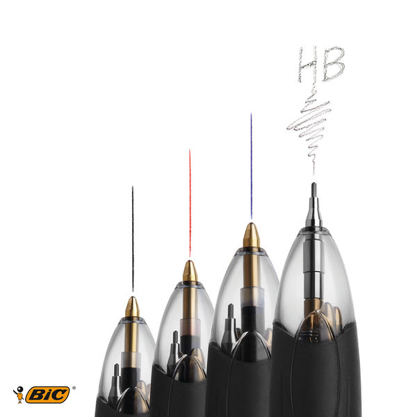 Bic 4 Colours Retractable Ballpoint Pen and Mechanical Pencil (12 Pack