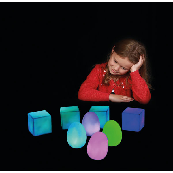 Sensory Light Up LED Colour Changing Mood Cube Light 75mm (Pack of 4) SSML4