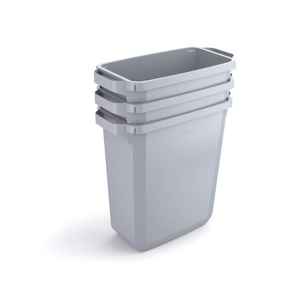 Durable Durabin Bin Rectangular 60 Litre 282x590x600mm Grey 1800496050