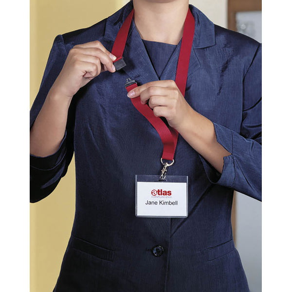 Durable Name Badge Lanyard with Safety Release 20mm Red (Pack of 10) 8137/03
