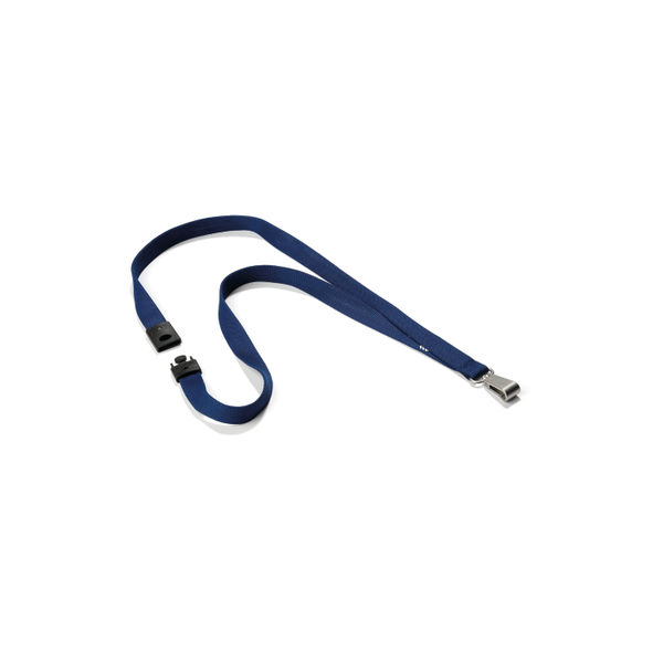 Durable Textile Lanyard with Snap Hook 15mm Midnight Blue (Pack of 10) 812728