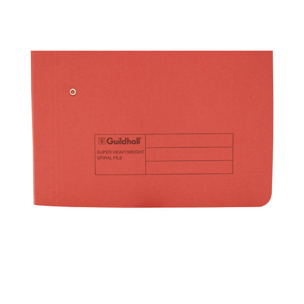Exacompta Guildhall Heavyweight Transfer Spiral File 420gsm Foolscap Red (Pack of 25) 211/7005