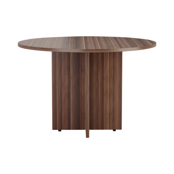 Jemini Round Meeting Table 1100x1100x730mm Walnut KF78960