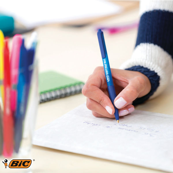 BIC Softfeel Clic Grip Ballpoint Retractable Pens - Pack of 12 - 837397