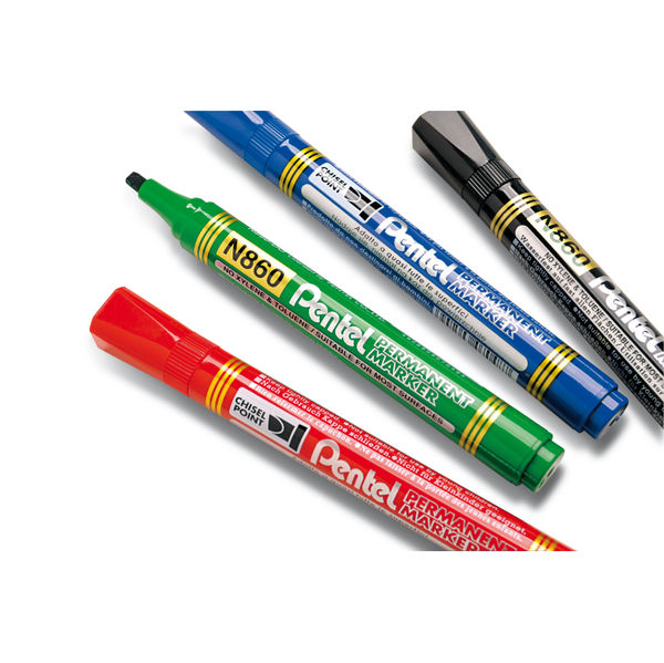 Pentel N860 Assorted Permanent Markers, Pack of 5 - YN860/5-M