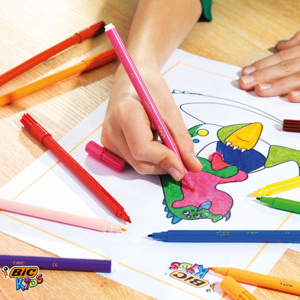 Bic Kids Visa Felt Tip Pens Fine Tip Assorted (Pack of 84) 829013