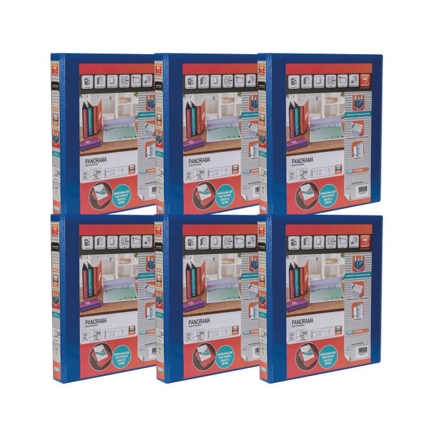 Elba Panorama 25mm 4 D-Ring Presentation Binder A4 Blue (6 Pack) 400008415