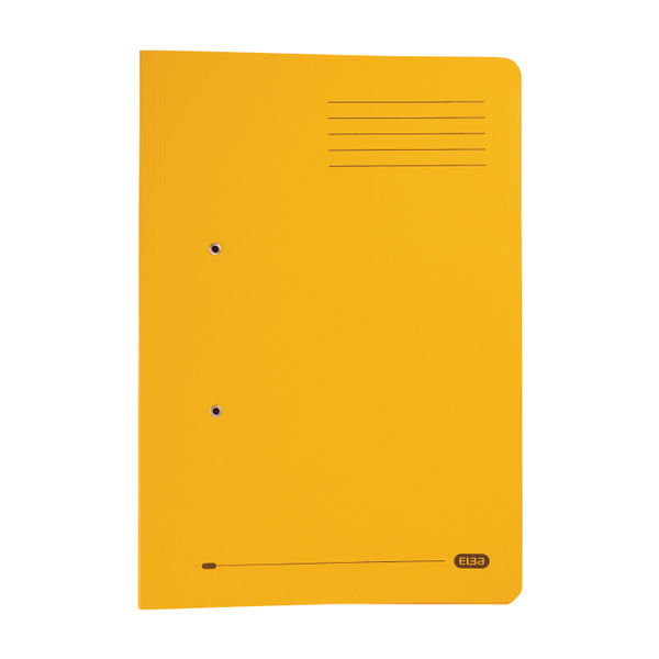 Elba Spring Pocket File Mediumweight Foolscap Yellow (Pack of 25) 100090150