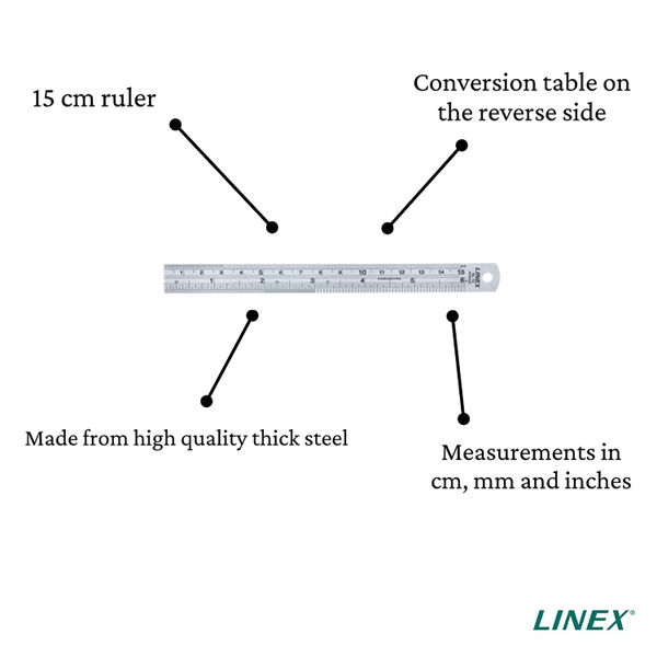 Linex Steel Ruler 150mm 100412284