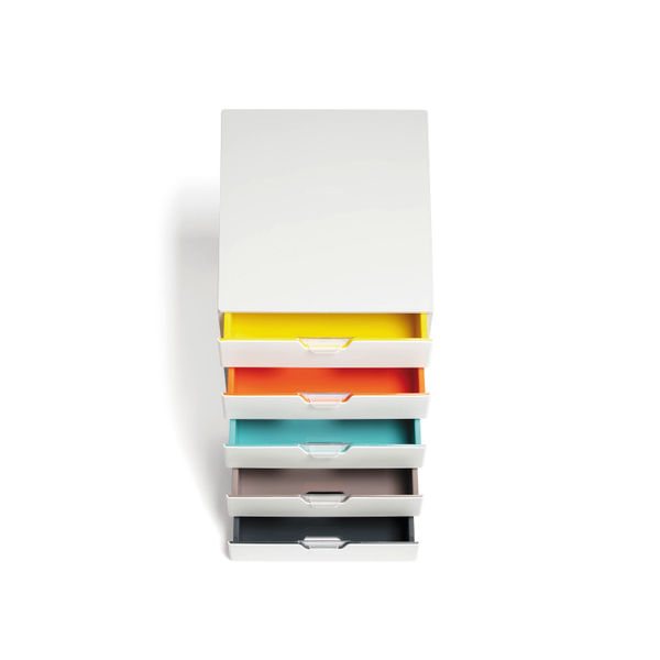Durable VARICOLOR Desktop Organiser 5 Drawer Colour Coded Modular Storage A4+ 762527