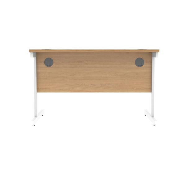 Polaris Rectangular Single Upright Cantilever Desk 1200x800x730mm Norwegian Beech/White KF821630